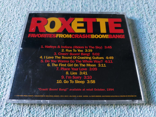 Roxette - Favorites From Crash Boom Bang Edición Limitada (Usado)