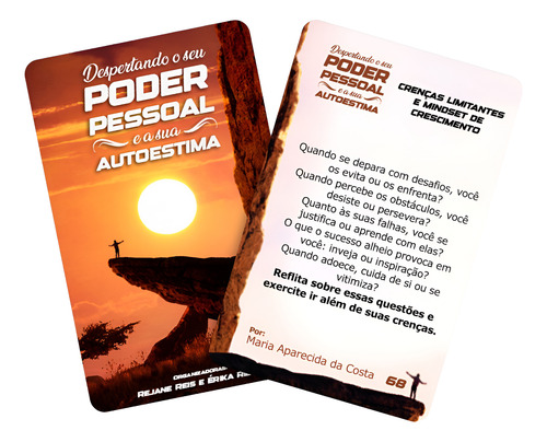 Baralho Terapêutico Recurso Cartas Terapia Jogo Autoestima Poder Pessoal Autoconfiança