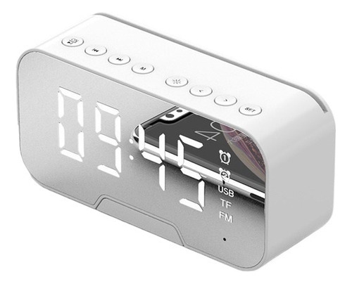 Reloj Despertador Led Multifunción Con Espejo, Reproductor -