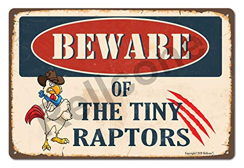 Letrero Metálico De Metal Beware Of Tiny Raptors, 8 X 12 Pul