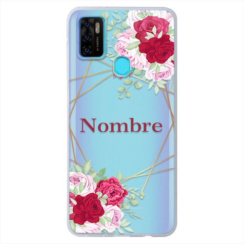 Funda Zte Uso Rudo Flores Personalizada Con Tu Nombre