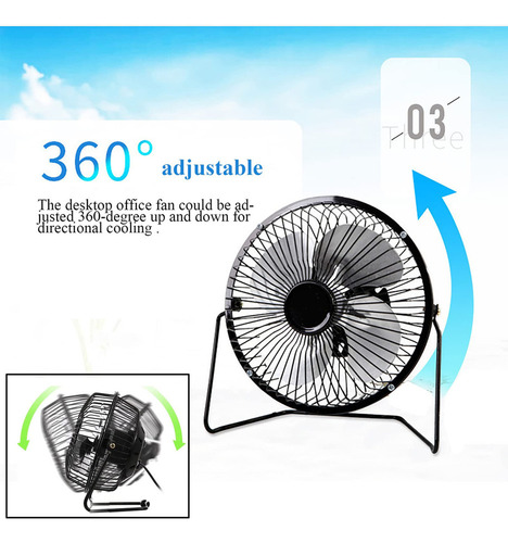 Usb Ventilador De Escritorio 6 Pulgada Metálico 1pcs