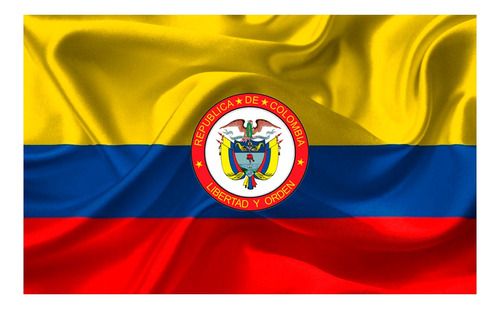 Bandera Colombia Con Escudo 1mtr X1.5mt Exterior Grande