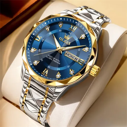 Relógio Masculino Original Olevs 9970 Aço Luminoso Clássico