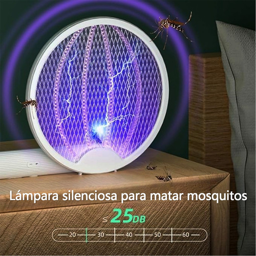 Matamoscas Eléctrico Recargable Y Plegable Con Luz Led