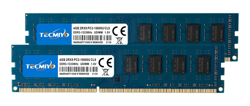 Memoria Ram Tecmiyo 8gb (2x4gb) Ddr3 1333mhz Udimm Desktop