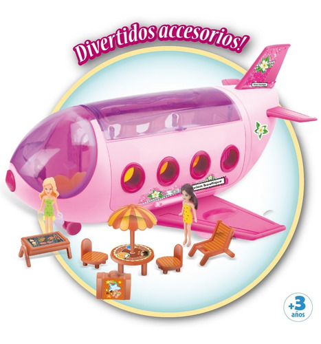 Imagen 2 de 10 de Avión Para Muñecas Con Accesorios