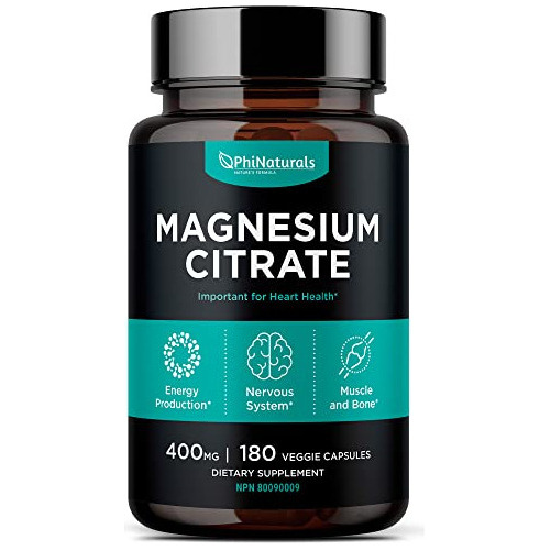 Citrato De Magnesio 400 Mg Muscular Nervioso Energia 180 Cap