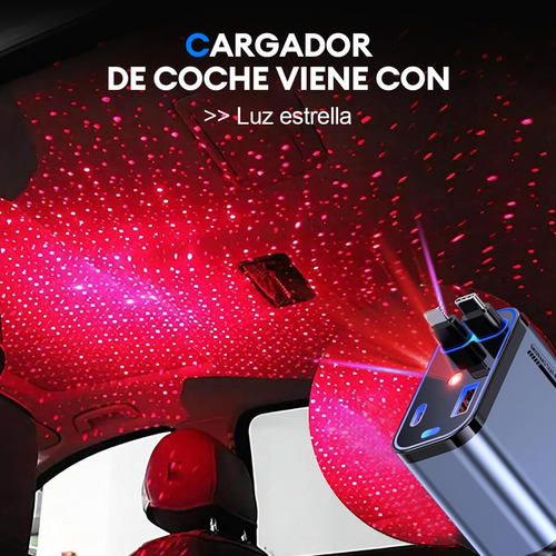 4 En 1 Cargador Retráctil De Coche De Carga Rápida De 120w
