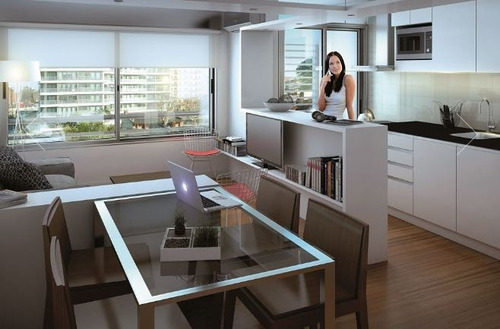 Oviedo Casi Av. Italia . Piso 13. Al Norte. 2 Dorm, 1 Baño. Cocina Integrada Con Terraza.2 Garajes Y Tasas Y Conexiones Incluidas Barbacoa Vig. 24hs. Vista Despejada Al Norte Soleado.