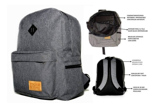 Mochila Urbana Mujer Hombre Notebook Impermeable Reforzada