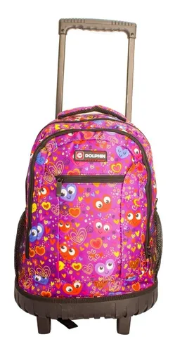 Mochila Escolar con Carro Dos Ruedas 21L - Diseño Unicornio