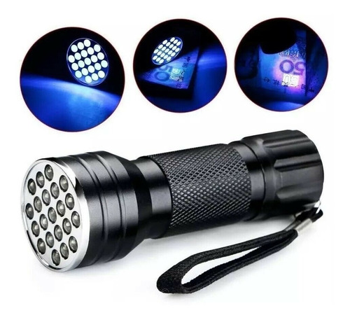 Lampara Ultravioleta 21 Leds Luz Negra Linterna Negro Luz Violeta