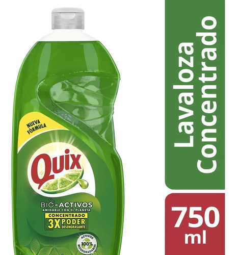 Quix Lavaloza Limón Con Bio Activos Concentrado 750ml