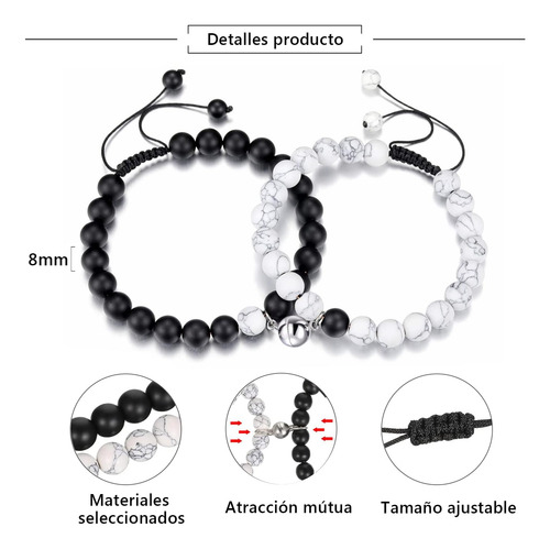 Pulseras Pareja Pulseras Amigas Ajustable Pulsera Piedras
