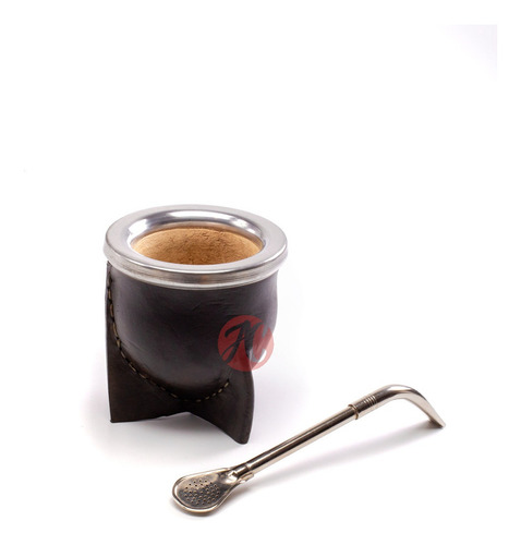 Mate Camionero Vaqueta + Bombilla Pico Loro De Alpaca