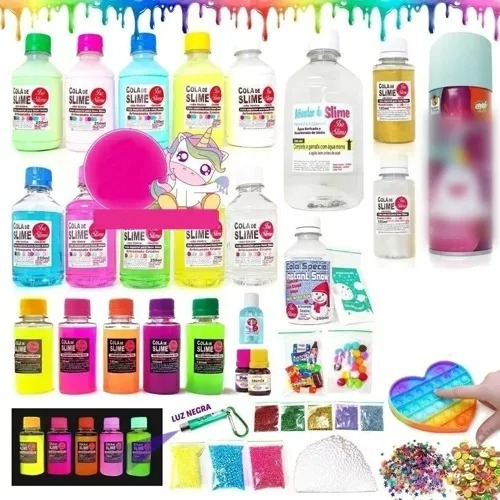 Kit Para Fazer Slimes Coloridas E Neon