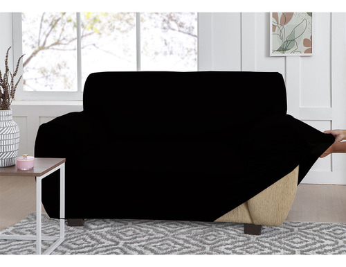 Capa Para Sofa Renove Malha Gel C/ Elastico Ajustavel 2 Lug Cor Preto