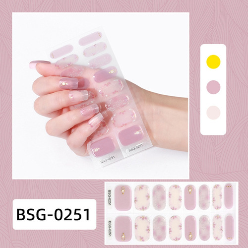 (bsg251) Pegatinas De Esmalte De Uñas De Gel Curado Con Dise