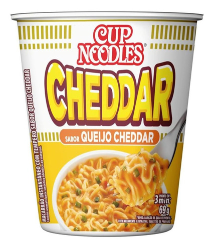 Massa Instantânea Queijo Cheddar Nissin Cup Noodles Copo 69g