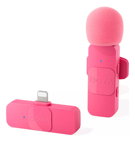Sistema Microfone Lapela Boya By-v1 P/iPhone 11-14 Rosa