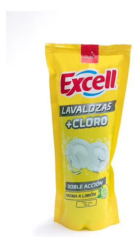 Lavalozas + Cloro Doble Acción Aroma A Limón 500ml Excell