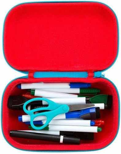 Zipit Case Triangulos Azul Lapicera Estuche Organizador Xl