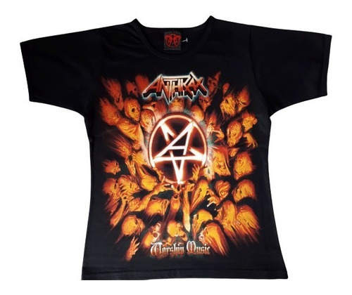 Anthrax Worship Music Polo Mujer Small [rockoutlet] Saldos