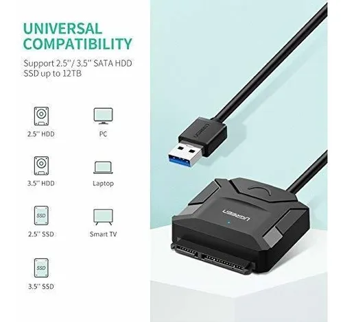 Convertidor De Cable Ugreen Usb 3.0 A Sata Adapter Soporta U