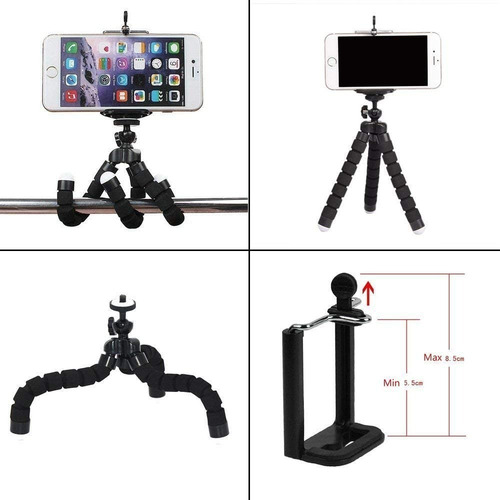 Tripé Para Celular Flexivel E Camera Preto Cbrn08742