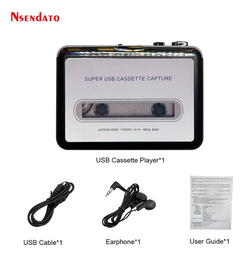 Toca Fita Cassete Play Conversor Mp3 Audio Portátil Usb Pen