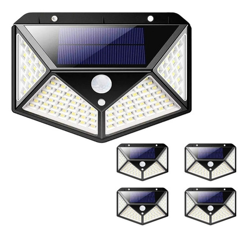 Luminaria Parede 5 Unid 100 Led 3 Funções Sensor Presença