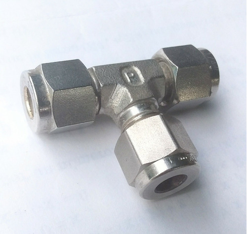 Conector Tee Union 1/4 Od X 1/4 Od X 1/4 Od Acero Inoxidable