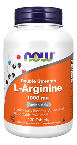 Suplementos Now, L-arginina 1,000 Mg, Precursor De Óxido Ní