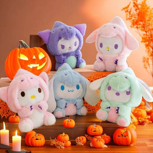 5 Peluches Squishmallow De Halloween, Peluche De Kuromi...