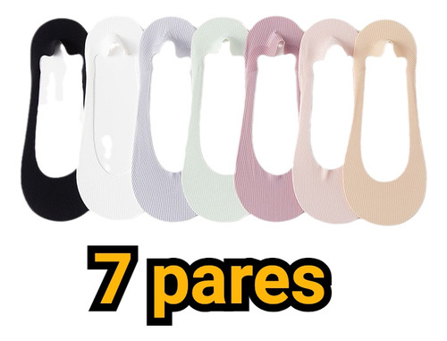 7 Pares Medias Invisibles Antideslizantes Seda Hielo