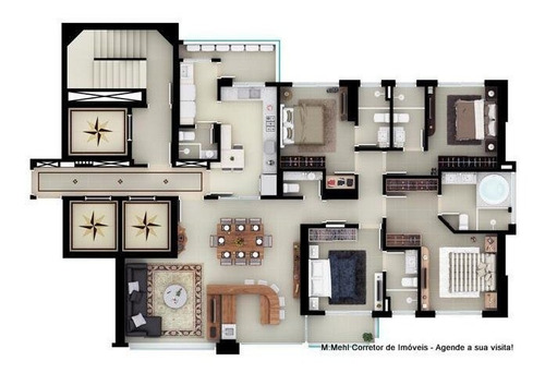 Imagem 6 de 30 de Apartamento Com 4 Dormitórios À Venda Com 270.5m² Por R$ 3.019.900,00 No Bairro Centro - Balneário Camboriú / Sc - M2em-acqtp1201