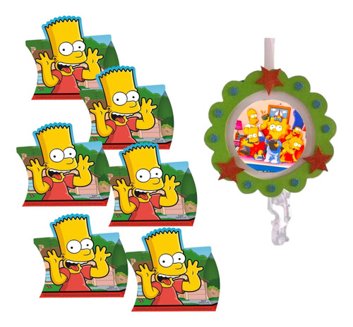 Set De Cotillón Temática Los Simpsons 13 Unidades  