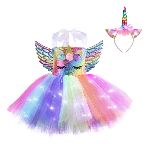 Vestido De Princesa Para Cosplay De Unicornio Con Alas De Lu