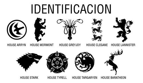 Game Of Thrones Insignias Estandartes Calco Sticker Vinilo