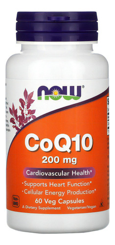Coq10, 200 Mg, 60 Cápsulas Vegetais, Now Foods