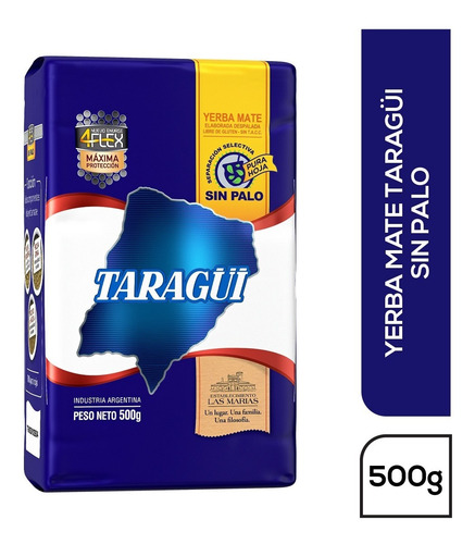 Imagen 1 de 1 de Yerba Mate Taragüi Sin Palo 4flex 1/2 Kg.