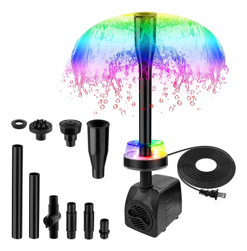 Bomba Sumergible De 15 W Con Luces Led Y 800 L/h
