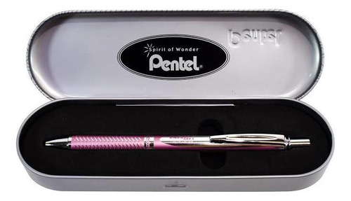 Bolígrafo Energel 0,7mm Con Estuche Tinta Negra Pentel Color Del Exterior Rosa