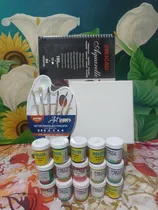 Comprar Kit De Caballetes Con Su Lienzo,pinturas, Paleta Y Pinceles 
