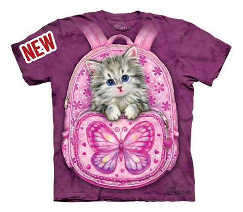 Playera 4d - Unisex 3432 Backpack Kitty