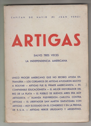 1969 Historia Artigas Salvo La Independencia Por Juan Verzi 