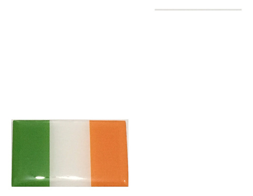 Adesivo Resinado Da Bandeira Da Irlanda 9x6 Cm