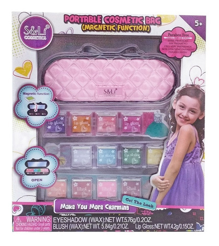 Set Maquillaje Para Nenas Bolso Cosmetico De Viaje Juguetes