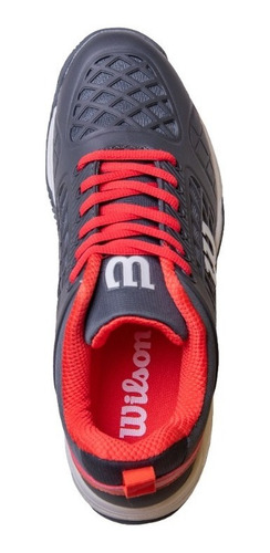 Imagen 4 de 5 de Calzado Wilson Match Tenis/padel Hombre Gris Oscuro/rojo
